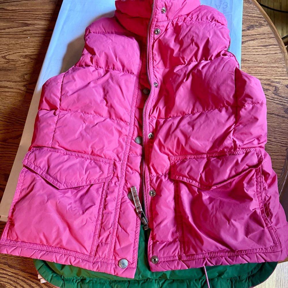 Fuchsia Down Jcrew Vest